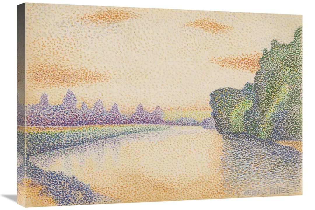 The Banks of the Marne at Dawn-Canvas Art-30x21.3