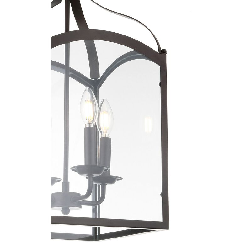Ruth 4-light Traditional Classic Lantern Metal/Glass LED Pendant