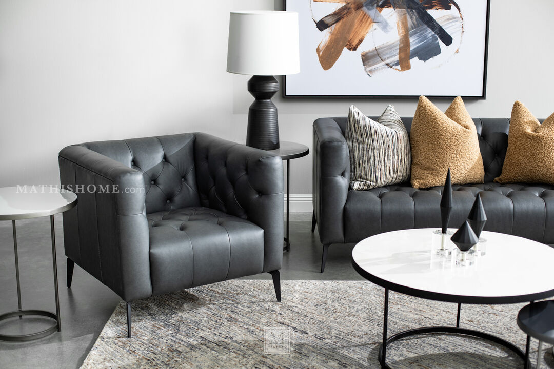 Nicolla Gray Leather Chair