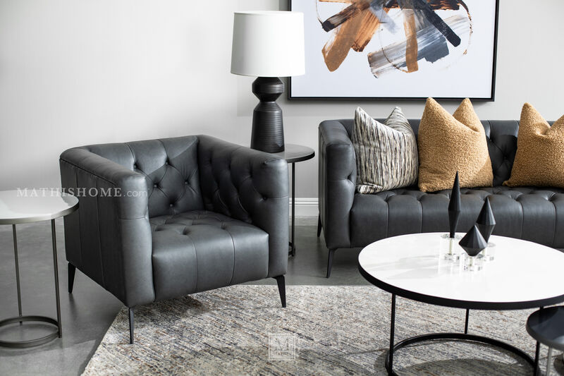 Nicolla Gray Leather Chair
