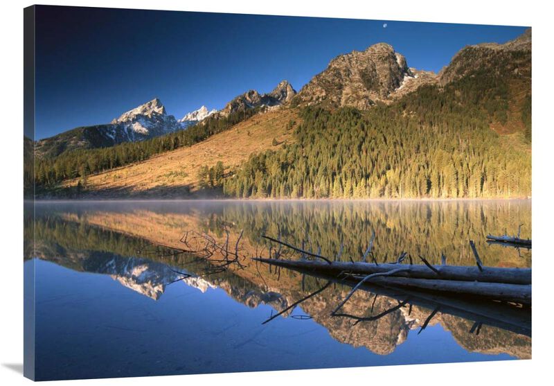 Teton Range reflecting in String Lake, Grand Teton National Park, Wyoming-Canvas Art-40x30