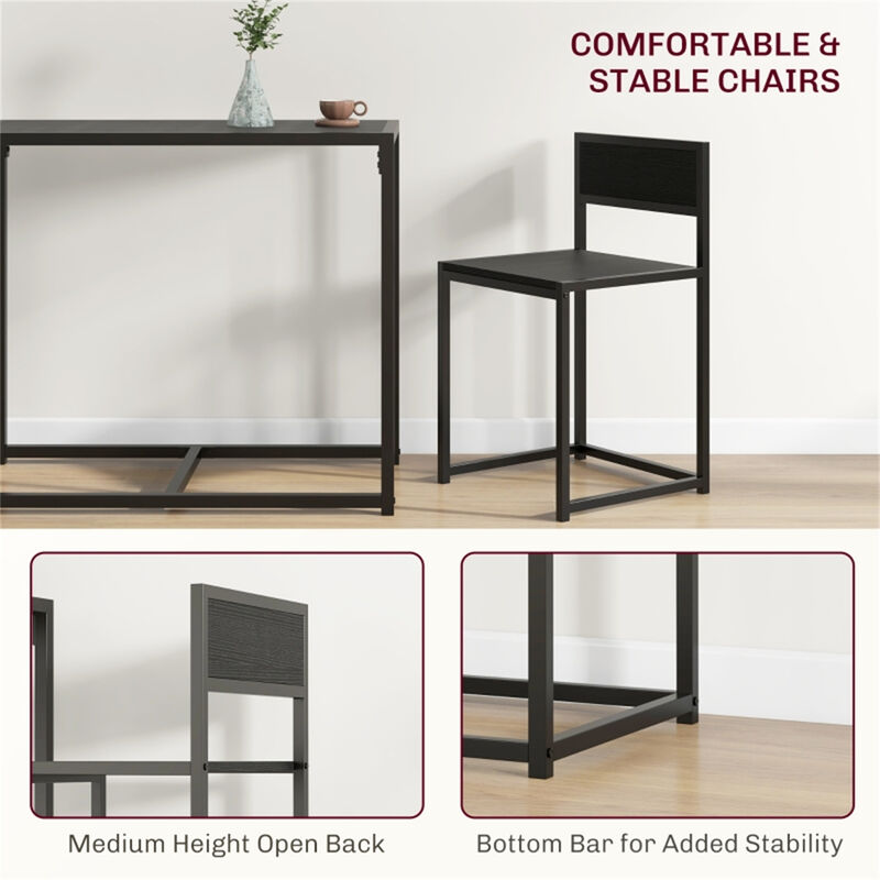 Rectangular Dining Table Set with Sturdy Chairs for Home Dining
