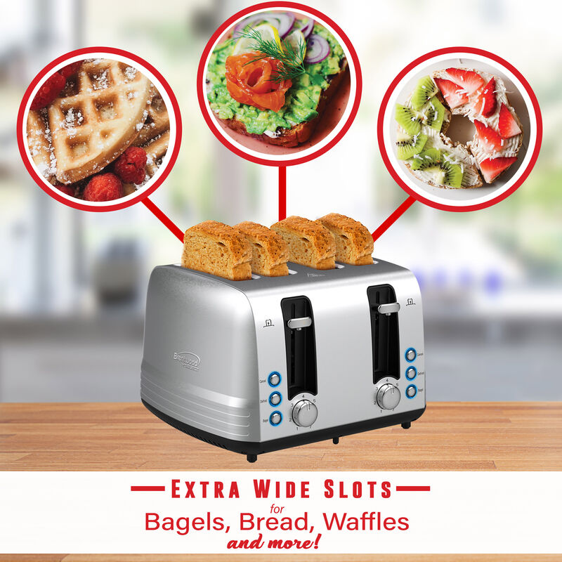 Brentwood Select Extra Wide 4 Slot Stainless Steel Toaster