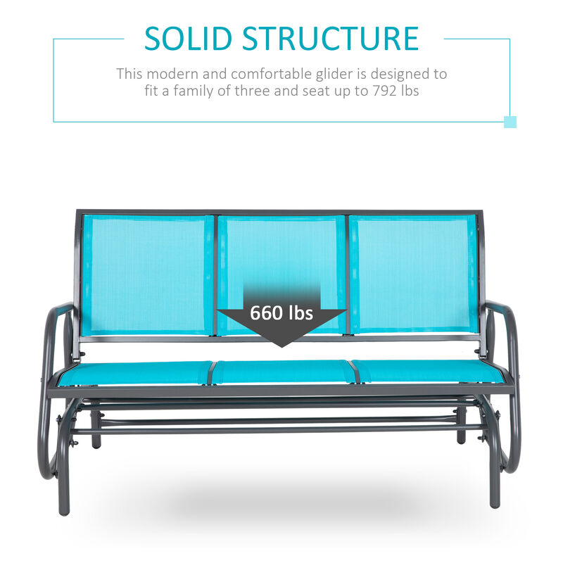 3-Seat Metal Glider Bench Chair Patio  Rocker Heavy-Duty Outdoor Garden Patio