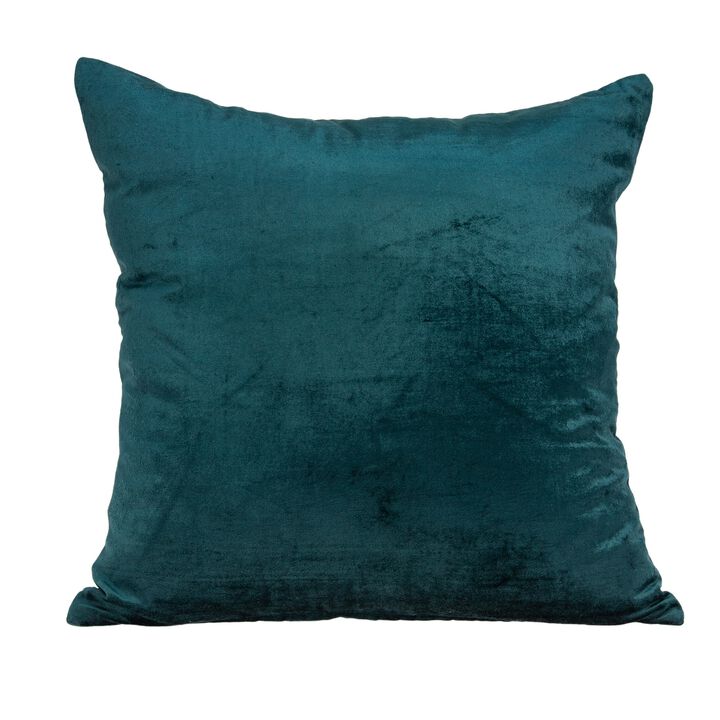 18" Solid Teal Bento Handloom Cotton Throw Pillow