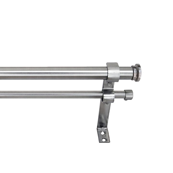 Imperial Corona Double Curtain Rod Set, Adjustable Length from 32" to 86"