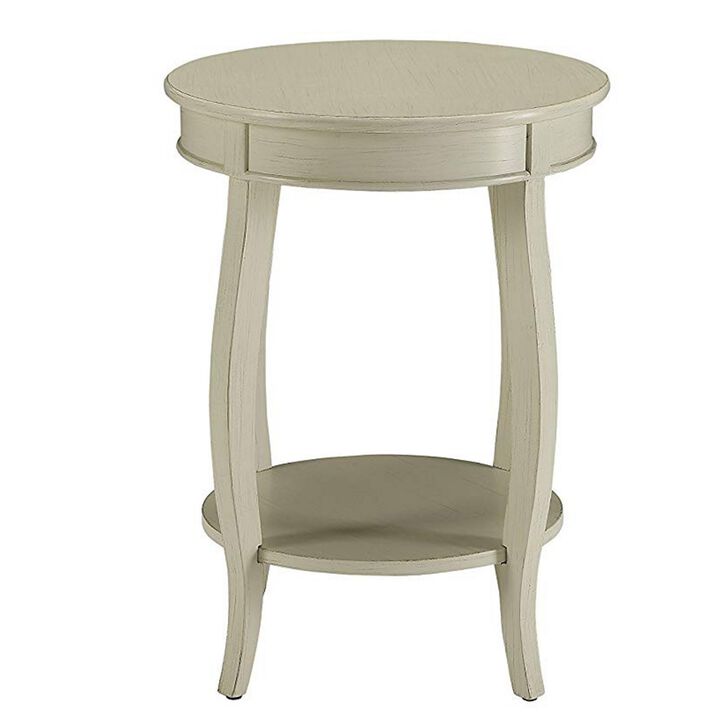 Fashionable Side Table, Antique White-Benzara