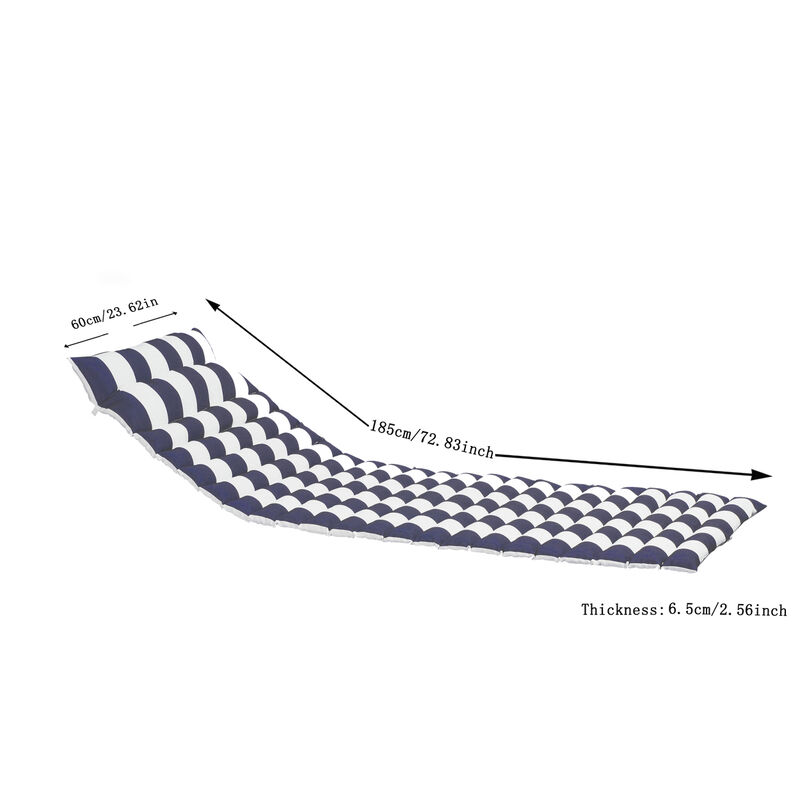 Blue and White Lounge Chair Replacement Cushions Set