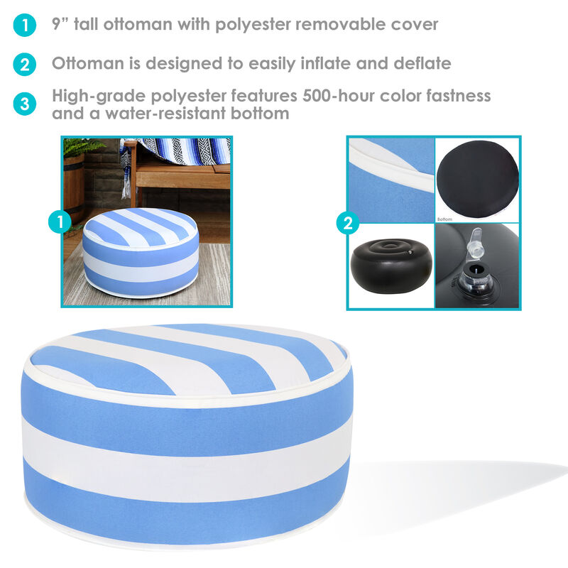 Sunnydaze All-Weather Patio Inflatable Ottoman