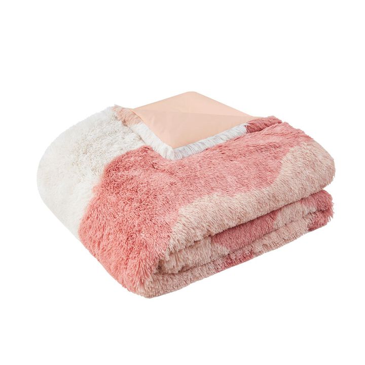 Gracie Mills Ombre Wave Shaggy Faux Fur Comforter Set