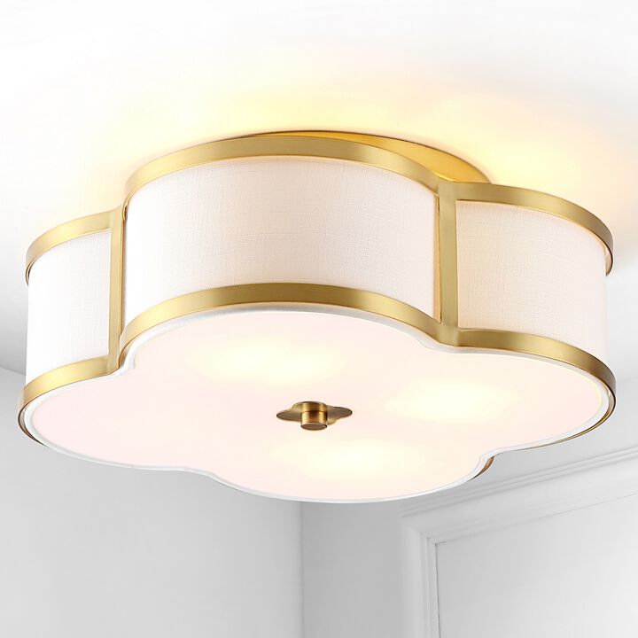 Quatrefoil Scalloped Shade Metal Classic Glam LED Flush Mount