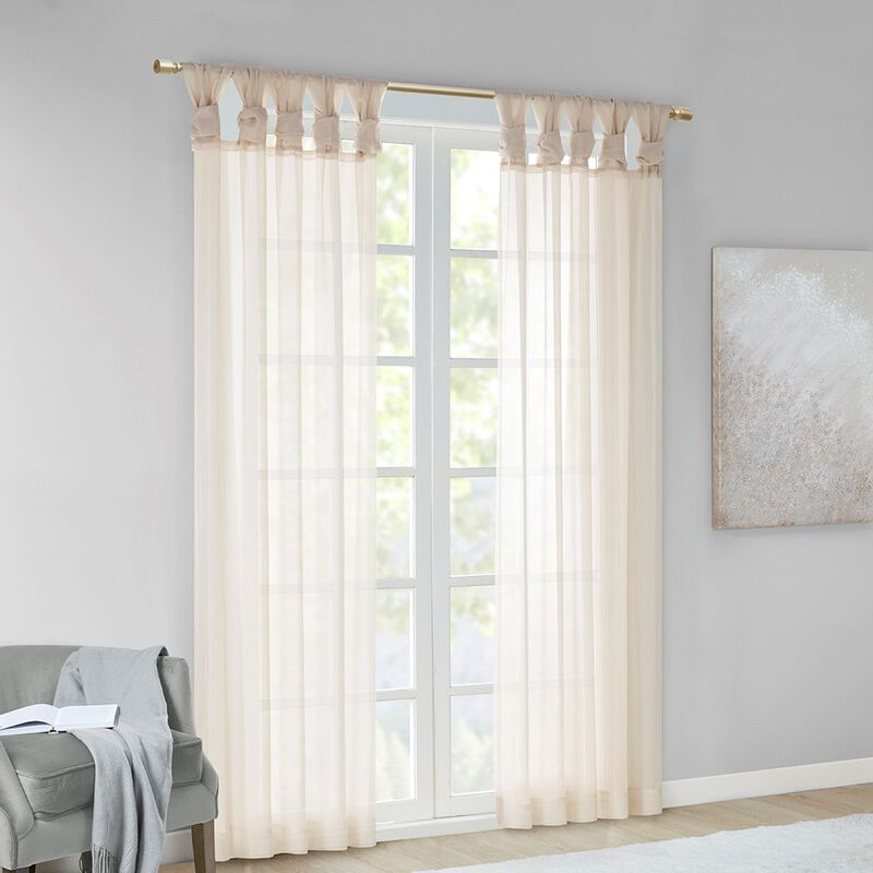 Gracie Mills Anatole Twisted Tab Voile Sheer Window Pair