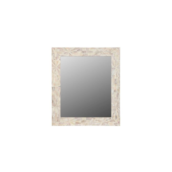 Taran Designs Leighton 46 Geometric Pattern Solid Wood Accent Mirror