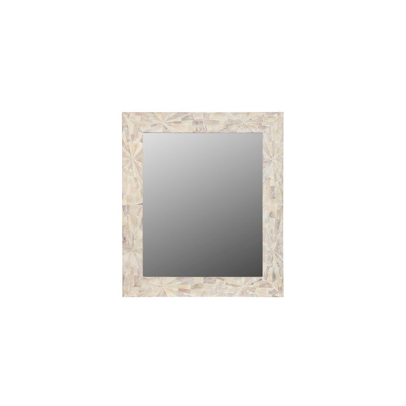 Taran Designs Leighton 46 Geometric Pattern Solid Wood Accent Mirror
