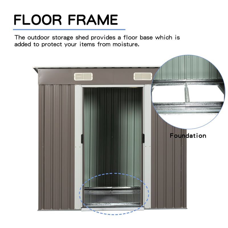 MONDAWE 6 ft. W x 4 ft. D Outdoor Metal Storage Shed with Lockable Door for Patio Coverage 24 sq. ft.