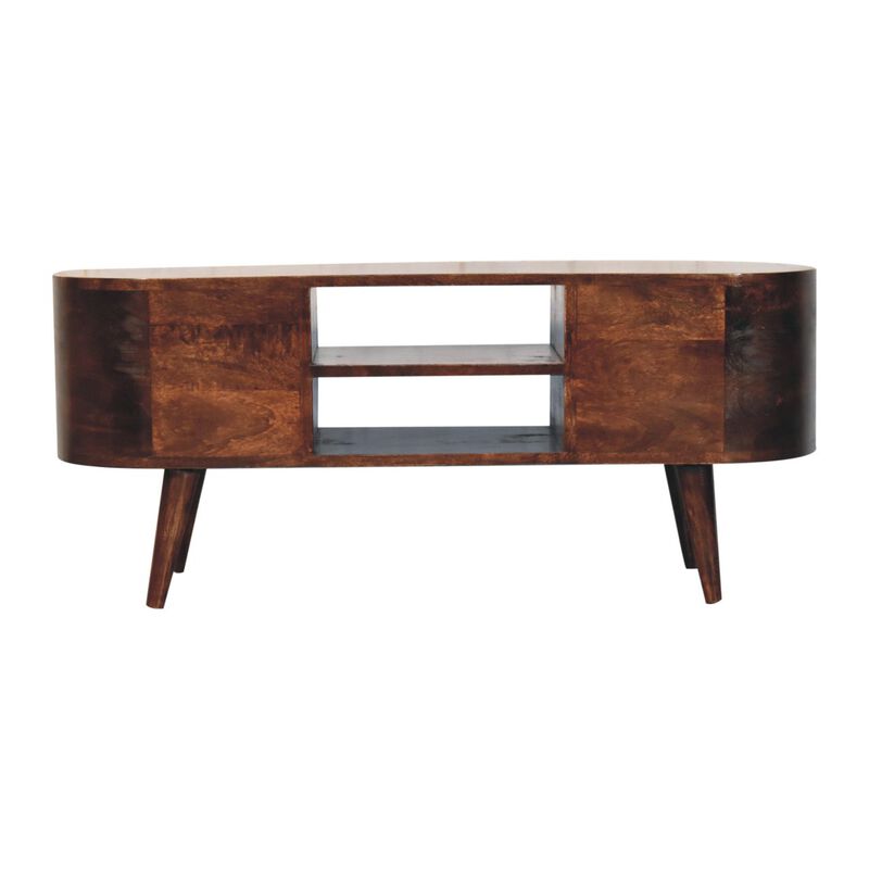 Artisan Furniture Solid Wood California Walnut Rounded Entertainment Unit