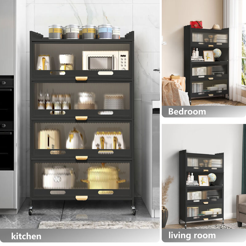Mega Casa 57.46'' Tall Steel 4-Door And 5-Layer Organization Cabinet