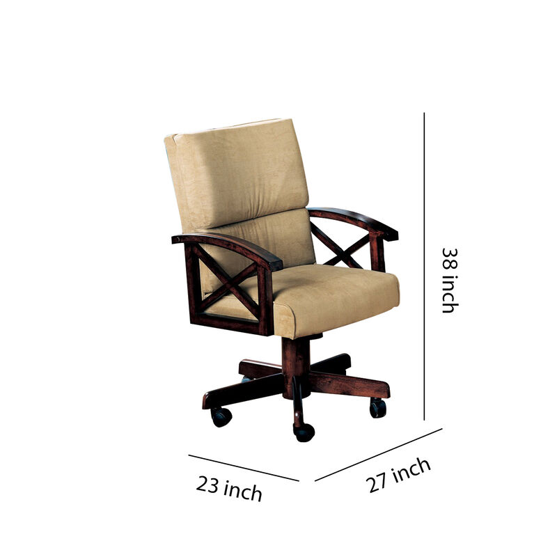 Snug  Upholstered Arm Game Chair , Brown - Benzara