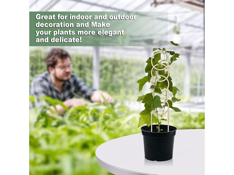 OYOEETD Small Garden Trellis for Potted Plants,with Moisture-Proof Layer Plant Stakes