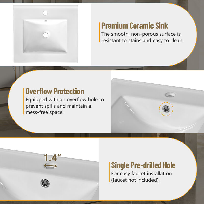 Merax Bathroom Vanitywith Ceramic Sink