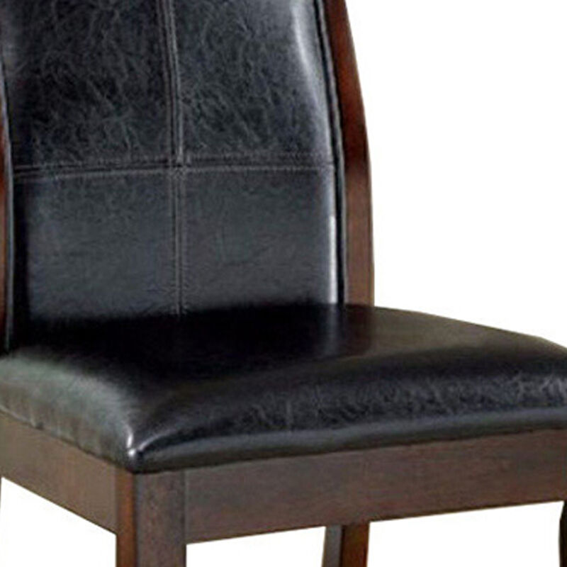 Townsend I Transitional Side Chair, Brown Cherry Finish, Set of 2-Benzara