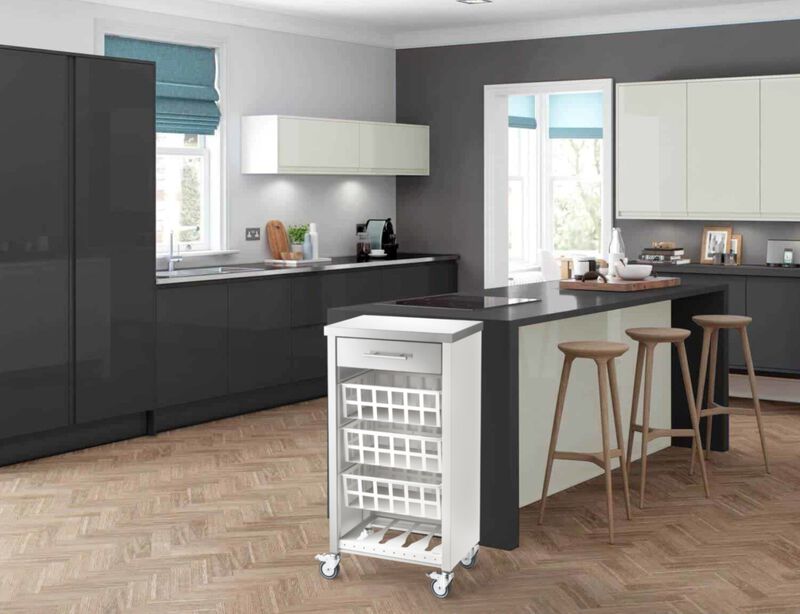 Rolling kitchen cart with Stainless Steel top, Fifty-Fifty