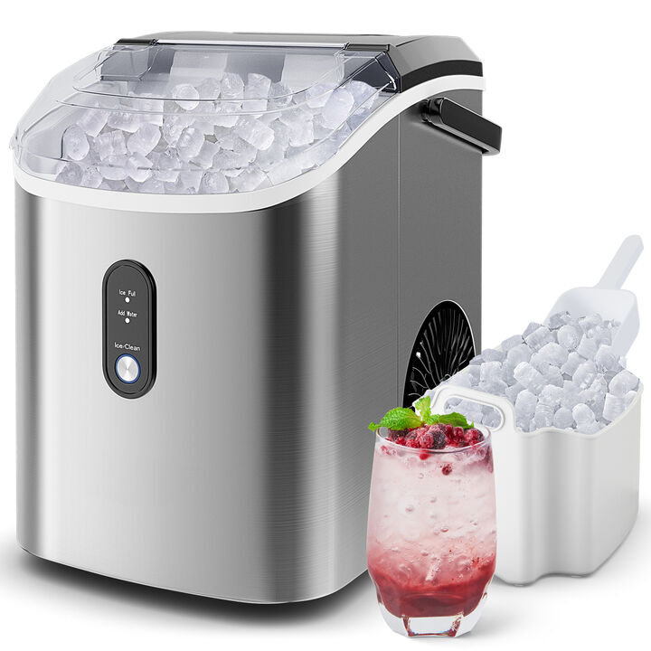 Countertop Nugget Ice Maker with Soft Chewable Pellet Ice for Home or Office Use