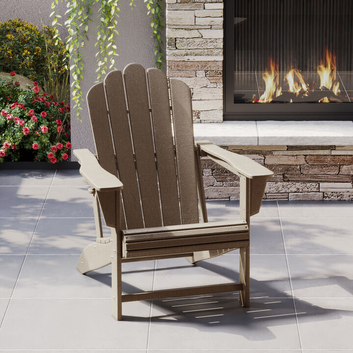 WestinTrends Outdoor Patio HDPE Adirondack Chair With Cup Holder