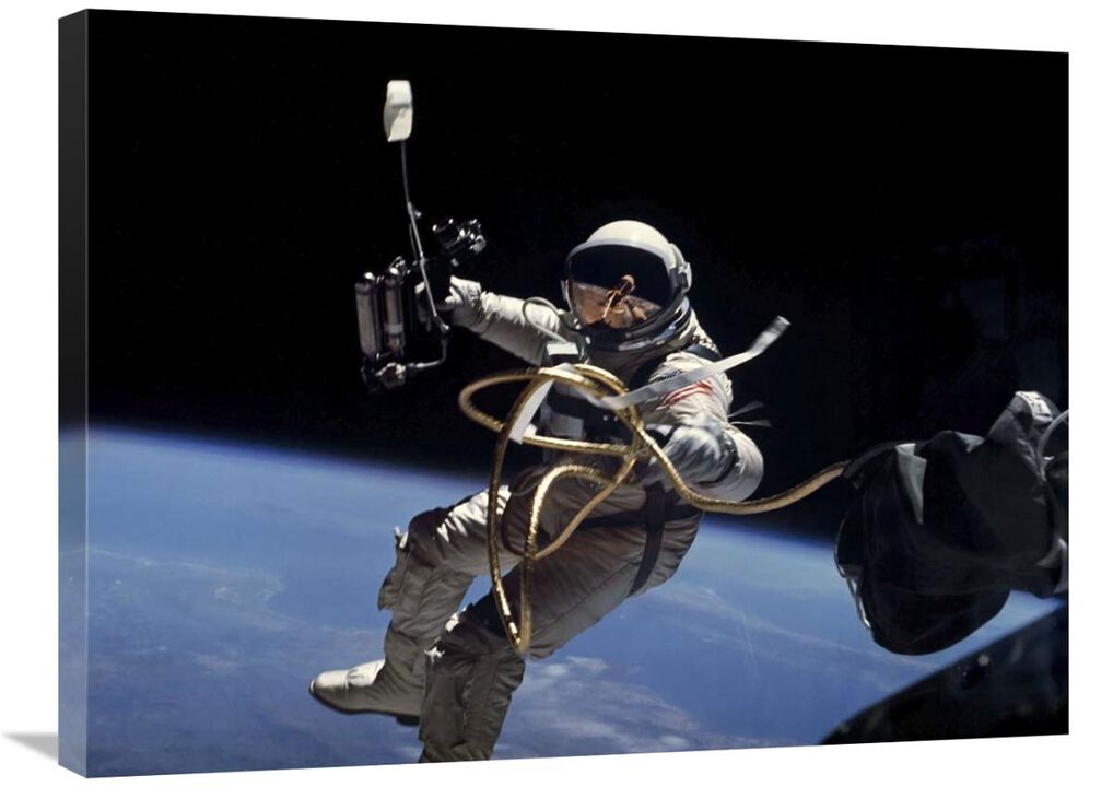 Astronaut Edward White during first EVA performed during Gemini 4 flight-Canvas Art-32x24