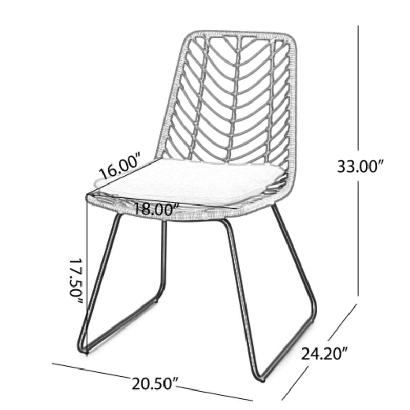Merax Rattan Outdoor Indoor Dining Chairs 2 Pieces