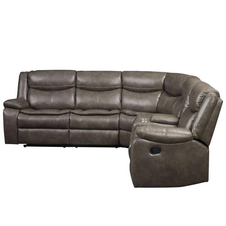 Modern Leather-Aire Match Sectional Sofa Motion Comfort and Style