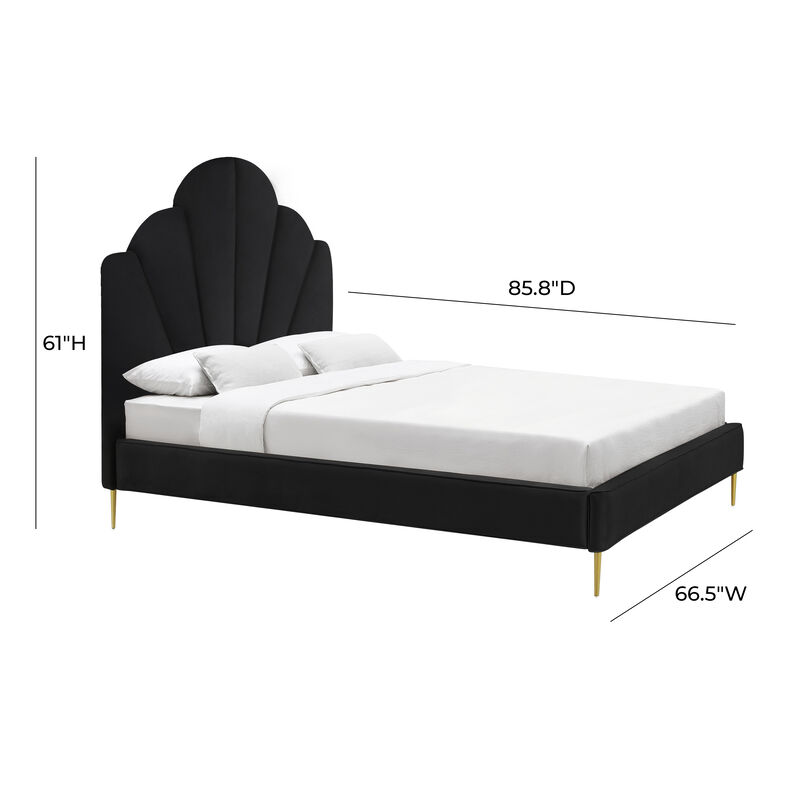 Bianca Black Velvet Bed in Queen