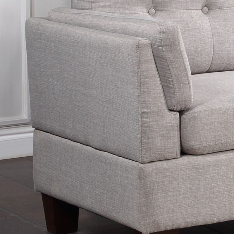 Dalia Light Gray Linen Modern Sectional Sofa With Right Facing Chaise