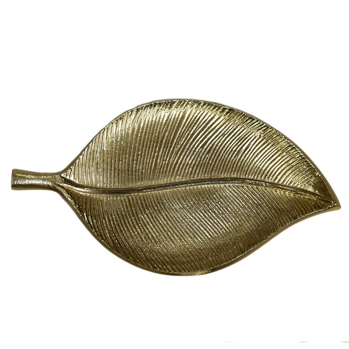 Handmade Decorative Gold Color Coated 10.82 x 6.10 x 0.78 Inches Aluminium Tray 037AB BBH Home's