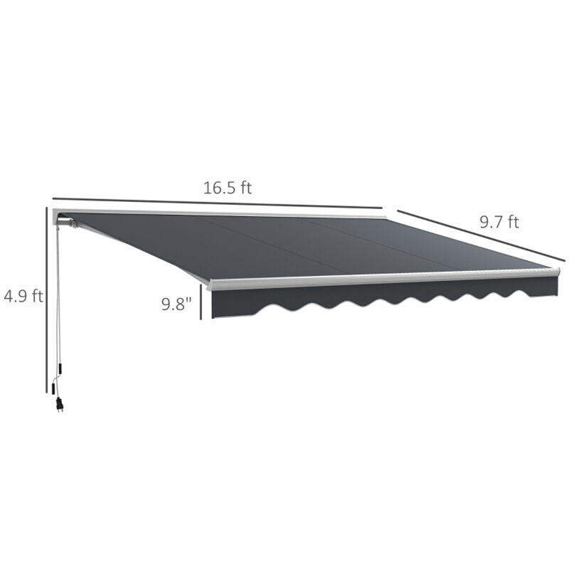 Electric Retractable Awning for Outdoor Spaces Weather-Resistant Canopy