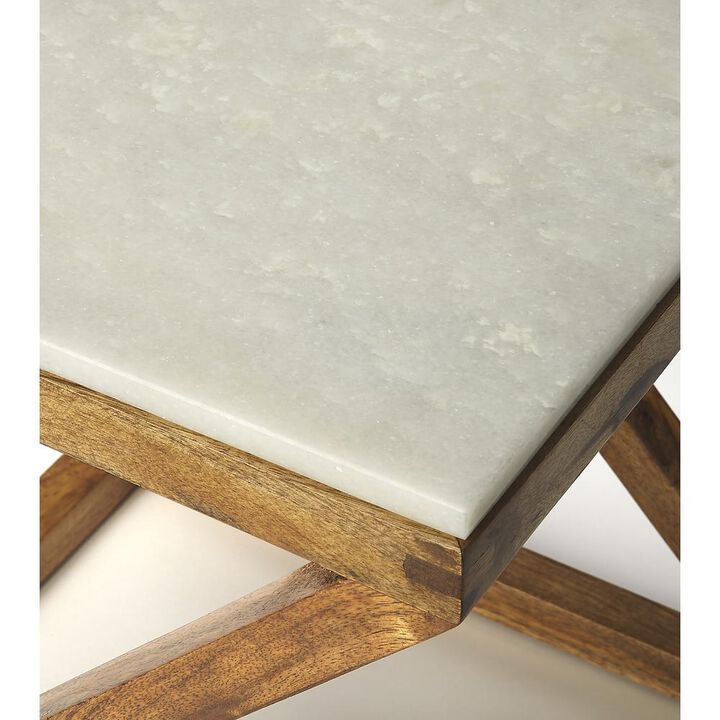 Marble and Wood Accent Table, Belen Kox