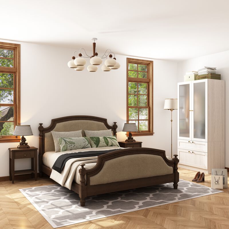 FUFU&GAGA Wardrobe Closet with Hanging Rod and Storage Drawers for Bedroom (31.5" W x 19.9" D x 70.9" H) Brown