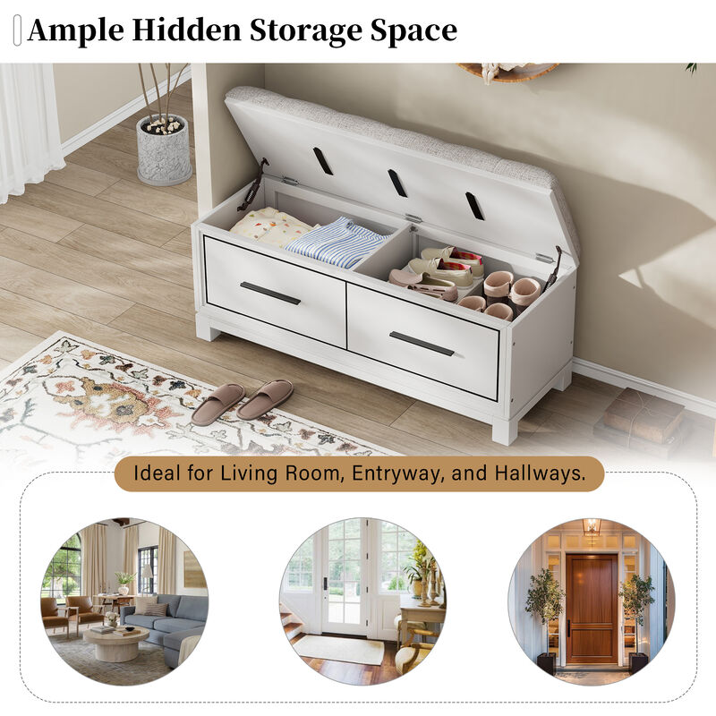 Merax Shoe Storage Bench with Removable Cushion