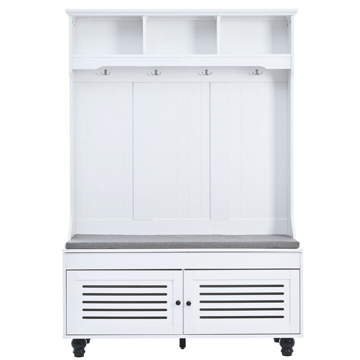 Merax 47.2'' Wide Hall Tree with Storage Bench