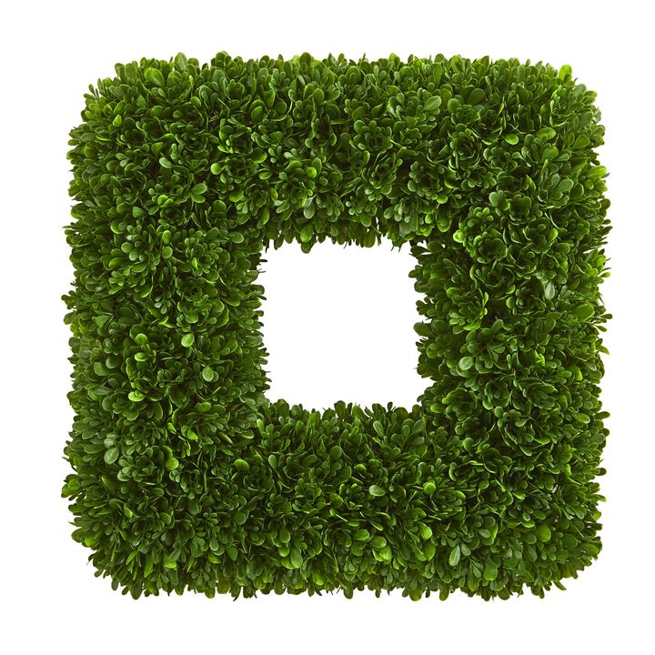 Hivvago 17" Tea Leaf Square Wreath UV Resistant (Indoor / Outdoor)