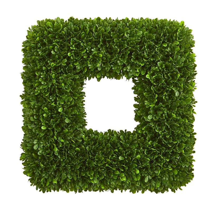 Hivvago 17" Tea Leaf Square Wreath UV Resistant (Indoor / Outdoor)