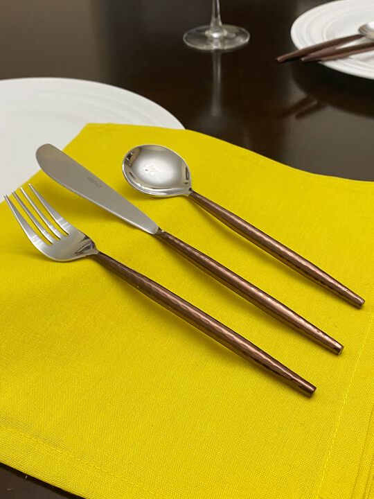 Hammered Stainless Steel Flatware 18-Piece Set (Dinner knives, Dinner Forks, Soup Spoons)