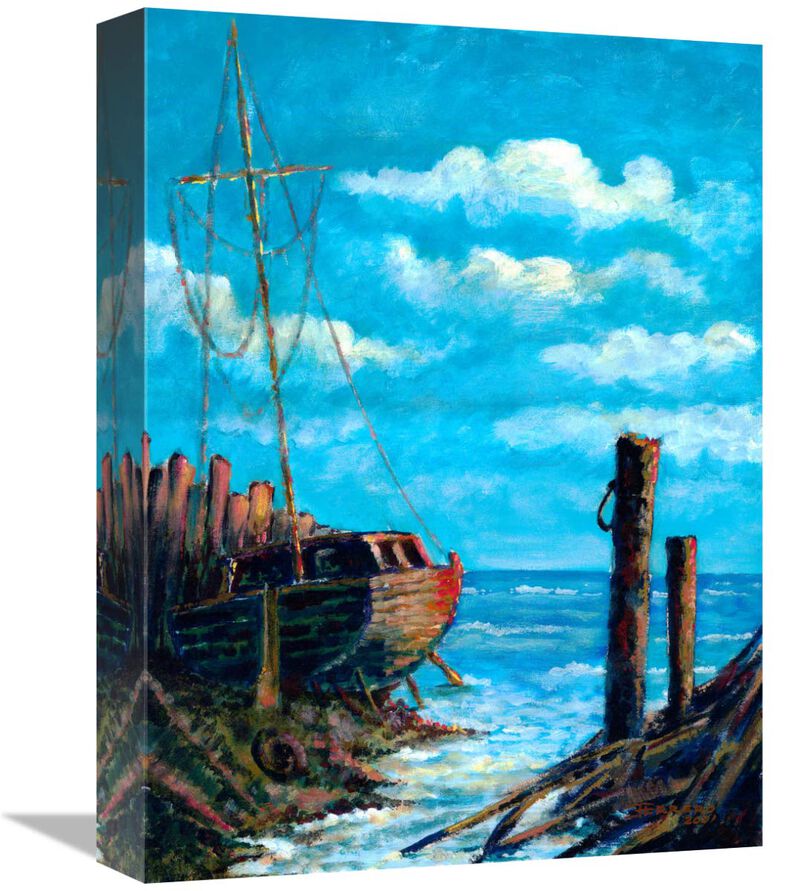 Ship Wreck-Canvas Art-12x16