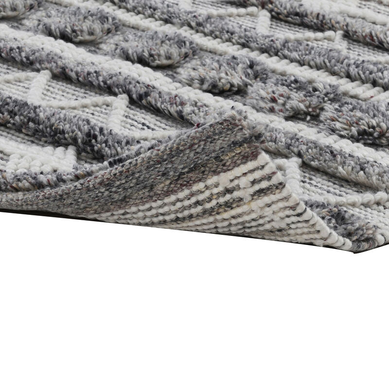 Ako 2 x 3 Indoor Outdoor Small Area Rug, Ivory Abstract Design, Gray Tones - Benzara