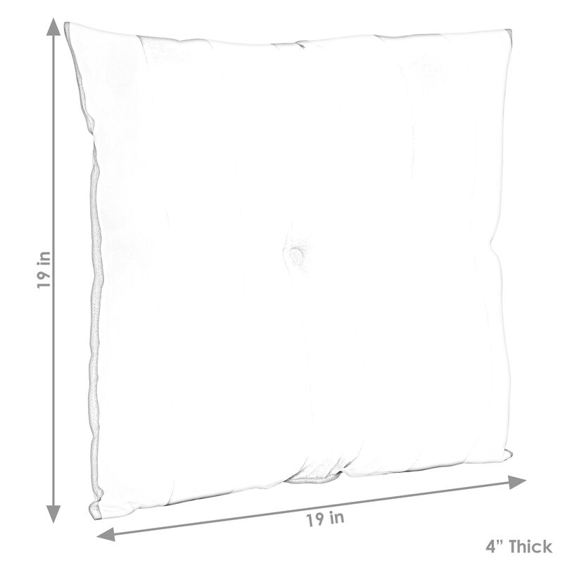 Sunnydaze Set of 2 19" Square Polyester Tufted Pillows