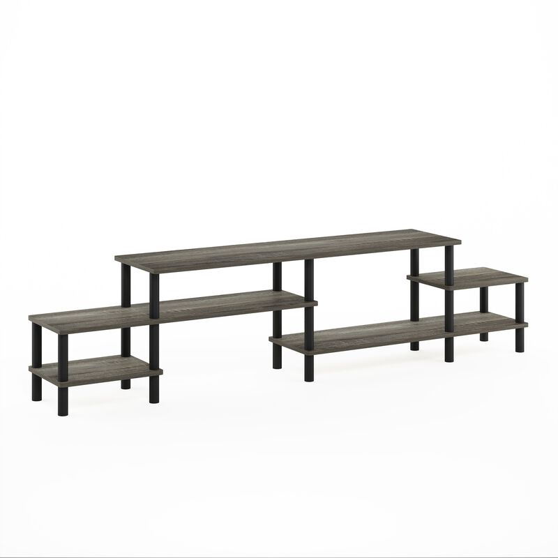 Furinno Furinno Turn-N-Tube Grand Entertainment Center for TV up to 80 Inch, French Oak Grey/Black