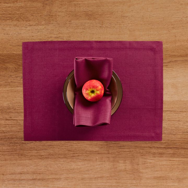 Solino Home 100% Pure Linen 14 x 19 Inch Placemats Set of 4 | Diana
