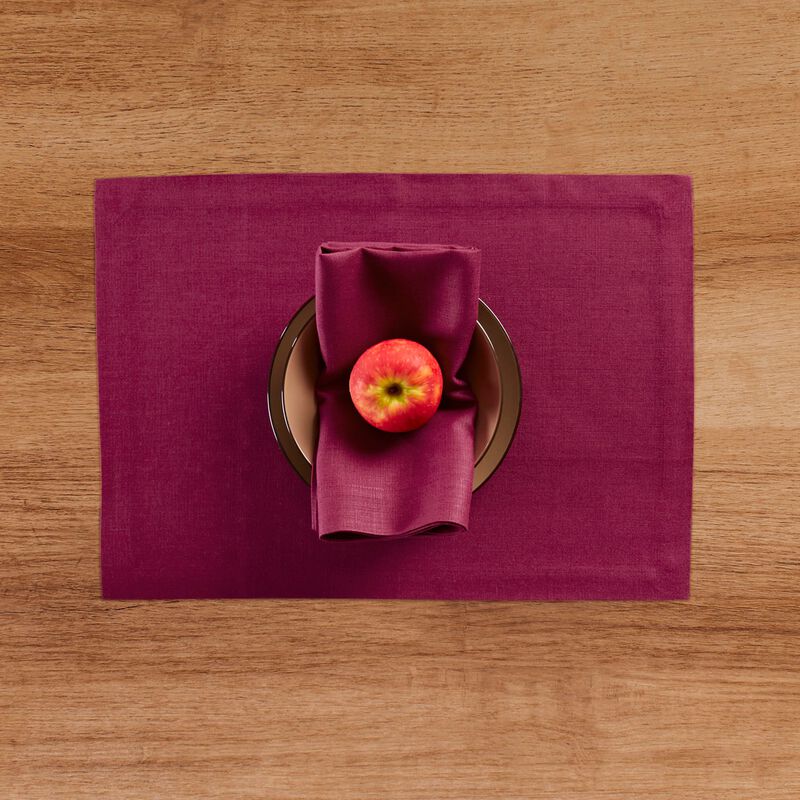 Solino Home 100% Pure Linen 14 x 19 Inch Placemats Set of 4 | Diana