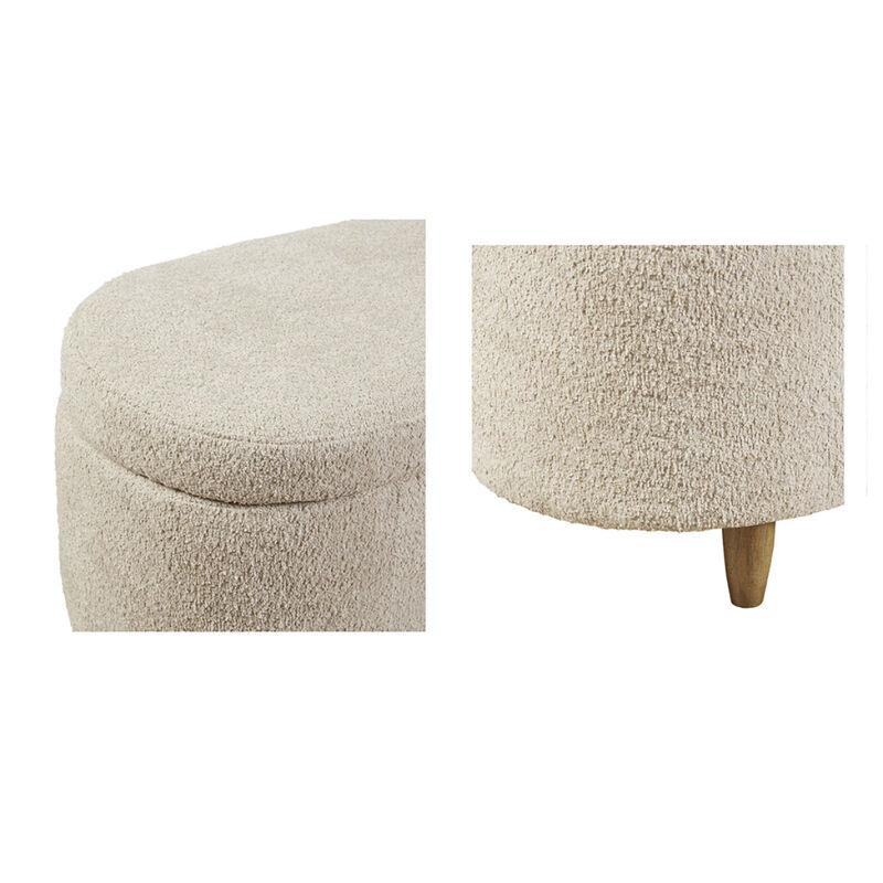 Bailey Boucle Flip Top Storage Bench