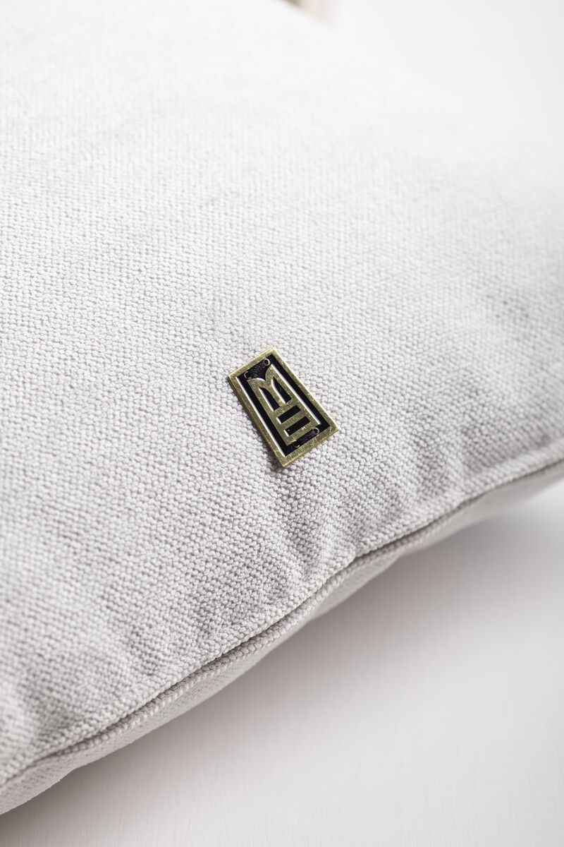 LLAMA Hand Embroidered Decorative Pillows in Ivory Upholstery by ANDEAN, Set of 2, In Stock